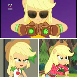 Size: 720x716 | Tagged: safe, edit, screencap, applejack, better together, equestria girls, holidays unwrapped, legend of everfree, collage, crystal guardian, plusplus, ponied up, strong, the cider louse fools, transformation, winter break-in