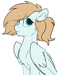 Size: 2656x3500 | Tagged: safe, artist:cold blight, oc, oc only, oc:cold blight, pegasus, pony, beanbrows, ear freckles, eyebrows, floppy ears, freckles, neck freckles, simple background, smiling, solo, transparent background, wings