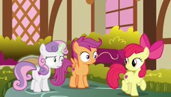 Size: 1920x1080 | Tagged: safe, screencap, apple bloom, scootaloo, sweetie belle, pony, the big mac question, cutie mark crusaders