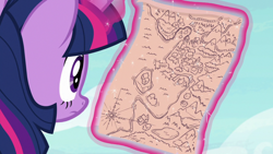 Size: 1920x1080 | Tagged: safe, screencap, twilight sparkle, twilight sparkle (alicorn), alicorn, pony, the point of no return, female, magic, magic aura, map, mare, solo, telekinesis