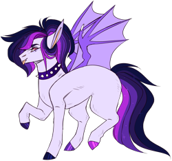 Size: 2179x2040 | Tagged: safe, artist:sleepy-nova, oc, oc:alex, bat pony, pony, choker, female, mare, multicolored hooves, simple background, solo, spiked choker, transparent background