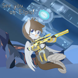 Size: 1000x1000 | Tagged: safe, artist:phoenixswift, oc, oc:fuselight, pegasus, pony, borderlands the pre-sequel, clothes, cosplay, costume, solo, spacesuit