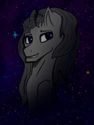 Size: 780x1040 | Tagged: safe, artist:staziroch, oc, oc only, oc:stal shraudir, earth pony, pony, bust, portrait, solo, space