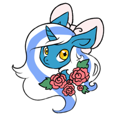 Size: 633x593 | Tagged: safe, artist:puppetstringz, oc, oc:fleurbelle, alicorn, pony, alicorn oc, bow, cute, female, flower, golden eyes, hair bow, mare, rose, sweet