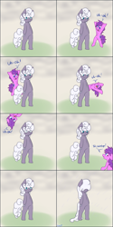 Size: 1811x3621 | Tagged: safe, artist:skoon, oc, oc only, oc:alabaster, oc:stir crazy, earth pony, unicorn, comic, humor, rain, uh oh