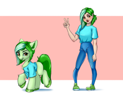 Size: 1920x1560 | Tagged: safe, artist:kittytitikitty, human, pony, blushing, humanized