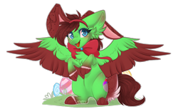 Size: 1882x1152 | Tagged: safe, artist:monogy, oc, oc:kiwi coco, pegasus, pony, animal costume, bunny costume, clothes, costume, female, mare, simple background, solo, transparent background