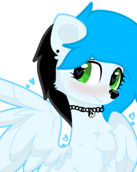 Size: 1000x1251 | Tagged: safe, artist:lazuli, oc, oc only, oc:icefluff, hybrid, pegasus, pony, wolf pony, base used, fluffy, solo, wings