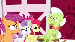 Size: 1920x1080 | Tagged: safe, screencap, apple bloom, granny smith, scootaloo, sweetie belle, pony, the big mac question, cutie mark crusaders, magic