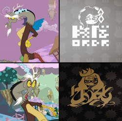 Size: 720x714 | Tagged: safe, discord, chaos, hotline bling, order, splatfest, splatoon, splatoon 2