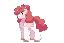 Size: 1280x854 | Tagged: safe, artist:itstechtock, oc, oc:cherry blossom, pony, unicorn, female, mare, offspring, parent:big macintosh, parent:sugar belle, parents:sugarmac, simple background, solo, transparent background