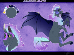 Size: 1216x915 | Tagged: safe, artist:bijutsuyoukai, oc, oc:guardian wraith, hybrid, reference sheet, solo