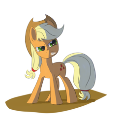 Size: 2048x2048 | Tagged: safe, artist:chaosmalefic, derpibooru import, applejack, earth pony, pony, angry, simple background, solo, white background