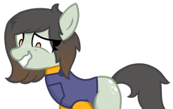 Size: 2030x1272 | Tagged: safe, artist:rainbow eevee, oc, oc:juria, pony, awkward, awkward smile, freckles, looking down, no pupils, simple background, solo, trace, transparent background, vector