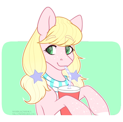 Size: 2558x2524 | Tagged: safe, artist:hellishprogrammer, oc, oc only, oc:sugar pop, earth pony, pony, bust, female, mare, portrait, solo