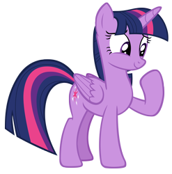 Size: 2912x2944 | Tagged: safe, artist:andoanimalia, twilight sparkle, twilight sparkle (alicorn), alicorn, pony, surf and/or turf, amused, female, looking at hoof, mare, raised hoof, simple background, smiling, solo, transparent background, vector