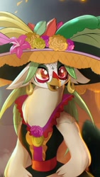 Size: 720x1280 | Tagged: safe, artist:zidanemina, edit, captain celaeno, anthro, bird, parrot, my little pony: the movie, clothes, cropped, dia de los muertos, face paint, female, holiday, open mouth, solo