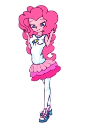 Size: 625x913 | Tagged: safe, artist:xjleiu, pinkie pie, better together, equestria girls, cute, diapinkes, female, lidded eyes, pixiv, simple background, solo, white background