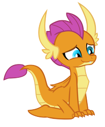Size: 6337x7640 | Tagged: safe, artist:aplex, smolder, dragon, uprooted, .ai available, absurd resolution, claws, cute, dragoness, female, folded wings, kneeling, sad smile, simple background, smiling, smolderbetes, solo, transparent background, vector, wings