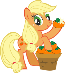 Size: 866x944 | Tagged: safe, alternate version, edit, applejack, earth pony, pony, female, mare, persimmon, simple background, solo, transparent background
