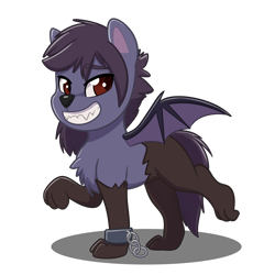 Size: 4093x4093 | Tagged: safe, artist:jcosneverexisted, oc, oc only, oc:nyn indigo, bat pony, hybrid, timber wolf, my little pony: pony life, looking at you, male, pose, simple background, smiling, solo, transparent background