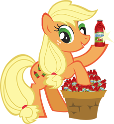 Size: 866x944 | Tagged: safe, alternate version, applejack, earth pony, pony, female, mare, simple background, snapple, snapplejack, solo, transparent background