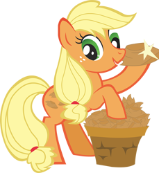 Size: 866x944 | Tagged: safe, alternate version, applejack, earth pony, pony, applejack's hat, cowboy hat, female, hat, mare, simple background, solo, transparent background