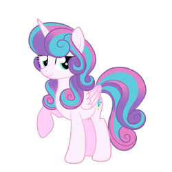 Size: 5000x5000 | Tagged: safe, artist:squipycheetah, princess flurry heart, alicorn, pony, colored wings, cute, female, flurrybetes, happy, looking back, mare, older, older flurry heart, raised hoof, simple background, smiling, solo, transparent background, vector, wings