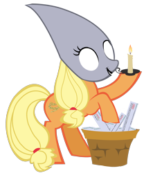 Size: 2646x3178 | Tagged: safe, alternate version, applejack, earth pony, pony, 4chan, anonymous, candlejack, exploitable meme, meme, simple background, solo, transparent background