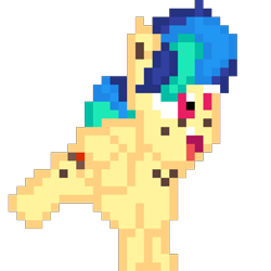 Size: 960x960 | Tagged: safe, artist:joeydr, derpibooru exclusive, oc, oc only, oc:apogee, pegasus, pony, adorkable, body freckles, bucking, butt freckles, chest freckles, cute, dork, excited, female, filly, freckles, happy, meme, mom! meme, ocbetes, open mouth, pixel art, proud, raised leg, simple background, smiling, solo, tail wrap, teenager, transparent background