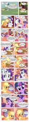 Size: 867x3570 | Tagged: safe, artist:dziadek1990, edit, edited screencap, screencap, applejack, rarity, twilight sparkle, earth pony, pony, unicorn, comic:sunny day, look before you sleep, book, comic, conversation, dialogue, dungeons and dragons, fantasy class, golden oaks library, library, pen and paper rpg, rpg, screencap comic, slice of life, table, tabletop game, text, tree