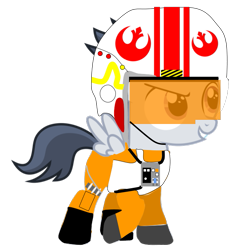 Size: 713x720 | Tagged: safe, artist:frownfactory, artist:jawsandgumballfan24, edit, rumble, pegasus, pony, clothes, colt, cosplay, costume, foal, luke skywalker, male, rebel alliance, solo, star wars, x-wing pilot