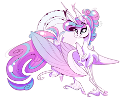 Size: 2474x1997 | Tagged: safe, artist:marbola, princess flurry heart, alicorn, pony, chest fluff, female, horn, long ears, long horn, mare, older, older flurry heart, simple background, solo, unshorn fetlocks, white background