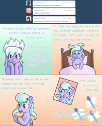 Size: 1002x1237 | Tagged: safe, artist:marikaefer, cloudchaser, flitter, pony, ask flitter and cloudchaser, bed mane, female, filly