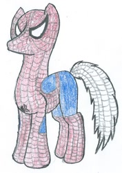 Size: 585x824 | Tagged: safe, artist:triforce-treasure, oc, oc:triforce treasure, earth pony, pony, clothes, cosplay, costume, oc cosplay, solo, spider-man