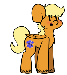 Size: 604x676 | Tagged: safe, artist:spoops, artist:spoopygander, oc, oc only, oc:rapid rescue, pegasus, pony, blushing, pegasus oc, simple background, smiling, solo, transparent background