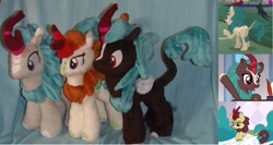 Size: 1024x546 | Tagged: safe, artist:crazyditty, summer chills, kirin, background kirin, female, not autumn blaze, plushie, river song (character), school of friendship, unnamed kirin