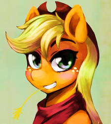 Size: 1800x2000 | Tagged: safe, artist:kunshomo, derpibooru import, applejack, earth pony, pony, female, looking at you, mare, solo