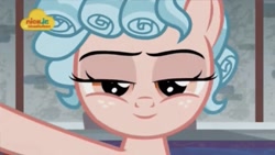 Size: 1296x733 | Tagged: safe, screencap, cozy glow, pegasus, pony, school raze, bedroom eyes, cozy glow is best facemaker, cozybetes, cute, female, filly, foal, freckles, logo, looking at you, nick jr., she knows, smiling, smiling at you, solo