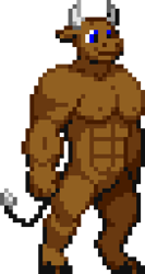 Size: 272x512 | Tagged: safe, artist:kelvin shadewing, minotaur, pony, base, male, pixel art, sprite, template