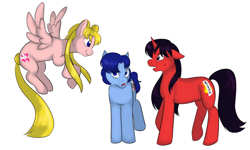 Size: 1024x616 | Tagged: safe, artist:kourabiedes, earth pony, pegasus, pony, unicorn, amy anderson, ponified, raye hino, sailor mars, sailor mercury, sailor moon, serena tsukino