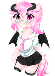 Size: 2894x3996 | Tagged: safe, artist:bubbletea, oc, oc:bell the demonlord, demon, demon pony, original species, anime, cute, demonlord, drawing