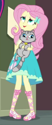 Size: 183x435 | Tagged: safe, screencap, fluttershy, sci-twi, twilight sparkle, cat, better together, equestria girls, run to break free, cropped, cute, shyabetes