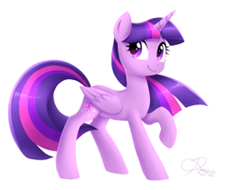 Size: 1900x1600 | Tagged: safe, artist:siggie740, twilight sparkle, twilight sparkle (alicorn), alicorn, pony, cute, female, mare, simple background, solo, twiabetes, white background