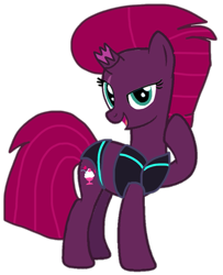 Size: 843x1037 | Tagged: safe, artist:徐詩珮, fizzlepop berrytwist, tempest shadow, pony, unicorn, alternate universe, base used, broken horn, clothes, cute, horn, simple background, swimsuit, tempestbetes, transparent background