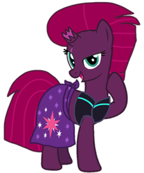 Size: 852x1025 | Tagged: safe, artist:徐詩珮, fizzlepop berrytwist, tempest shadow, pony, unicorn, alternate universe, base used, broken horn, clothes, cute, horn, implied tempestlight, simple background, swimsuit, tempestbetes, transparent background