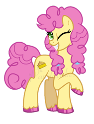 Size: 570x755 | Tagged: safe, artist:ipandacakes, li'l cheese, earth pony, pony, the last problem, older, one eye closed, simple background, solo, transgender, transparent background, wink