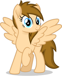 Size: 1876x2287 | Tagged: safe, artist:peahead, oc, oc only, oc:stellar winds, pegasus, pony, blue eyes, female, folded wings, looking at you, mare, simple background, smiling, solo, standing, transparent background, vector, wings