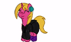 Size: 1600x960 | Tagged: safe, artist:brightstarclick, oc, oc:bright star, pony, unicorn, boots, clothes, coat, earmuffs, outfit, shoes, solo