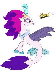 Size: 2448x3264 | Tagged: safe, artist:supahdonarudo, queen novo, seapony (g4), my little pony: the movie, bubble, curious, looking back, question mark, simple background, submarine, transparent background